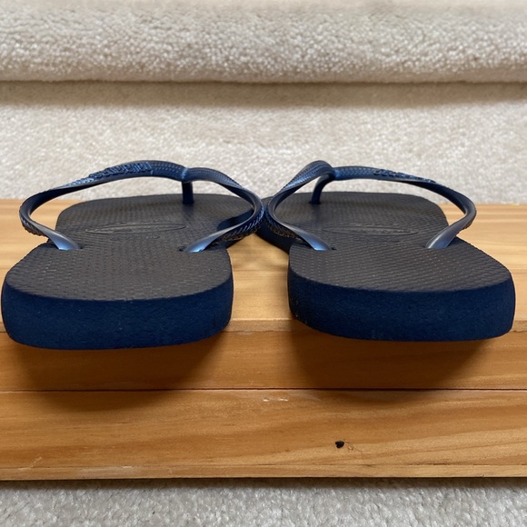 havaianas metallic blue flip flops / sandals - Picture 7 of 12